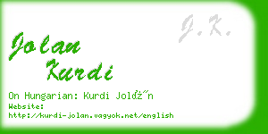 jolan kurdi business card